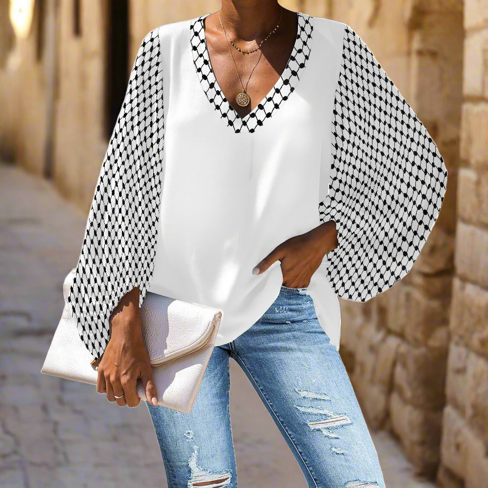 Palestinian Kuffiyeh Blouse, Chiffon top