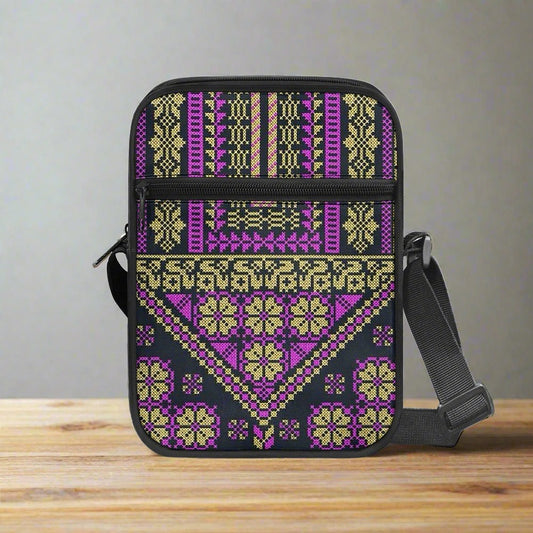 Palestinian Tatreez Print Messenger Bag