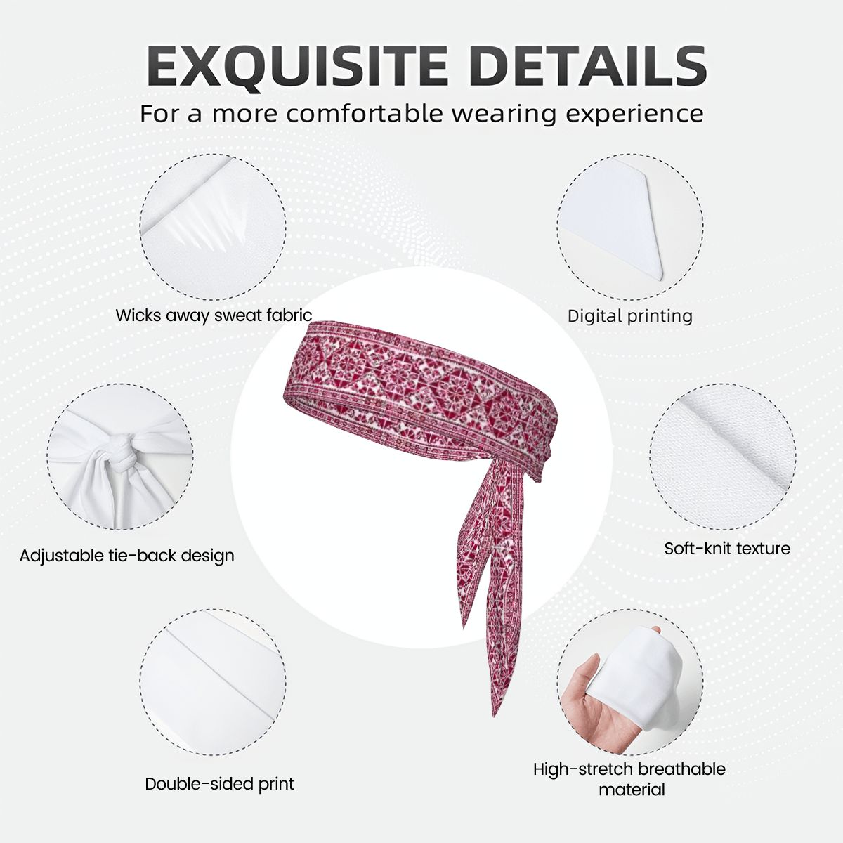 Tatreez Print Palestinian Print Tie Headband