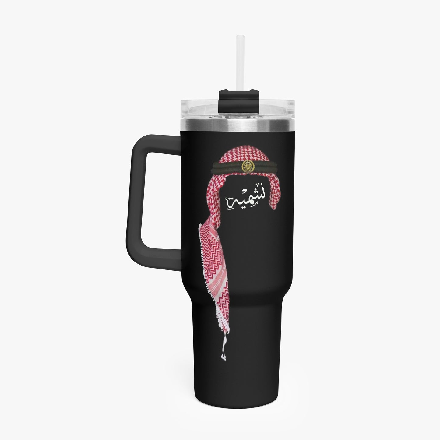 Woman Jordan 40 oz World Cup "نشمية" Tumbler with Handle and Straw
