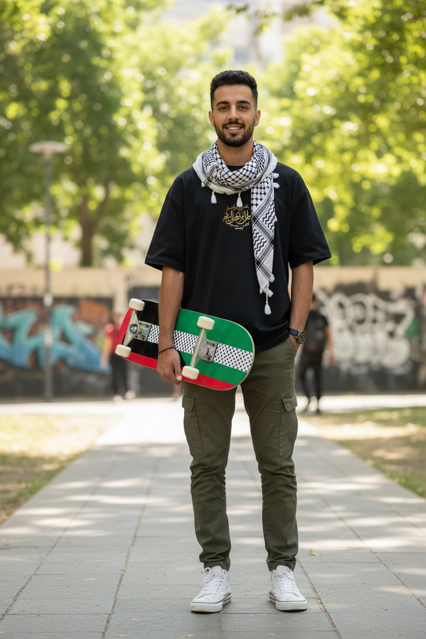 Palestinian Flag Keffiyeh Skateboard
