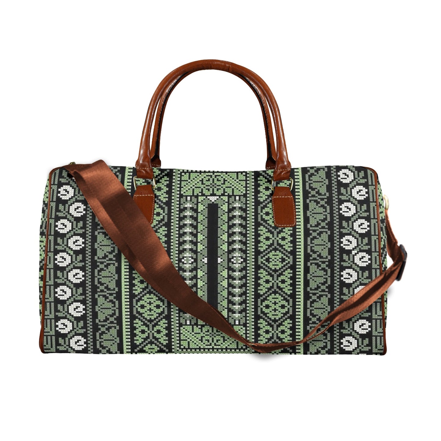 Palestinian Tatreez Travel Bag (Brown Short Patch) (Model 1737)