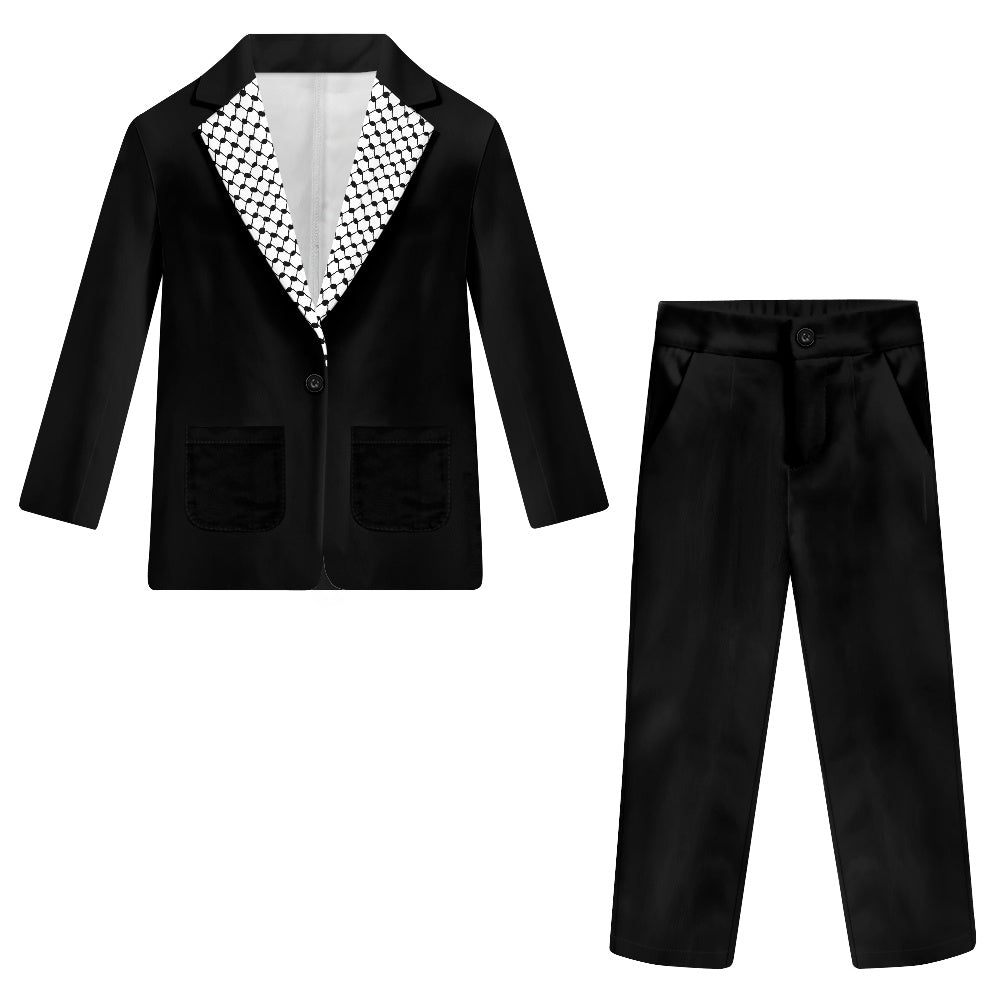 Boy Suit with Palestinian Kuffiyeh Design – Comfortable & Classic