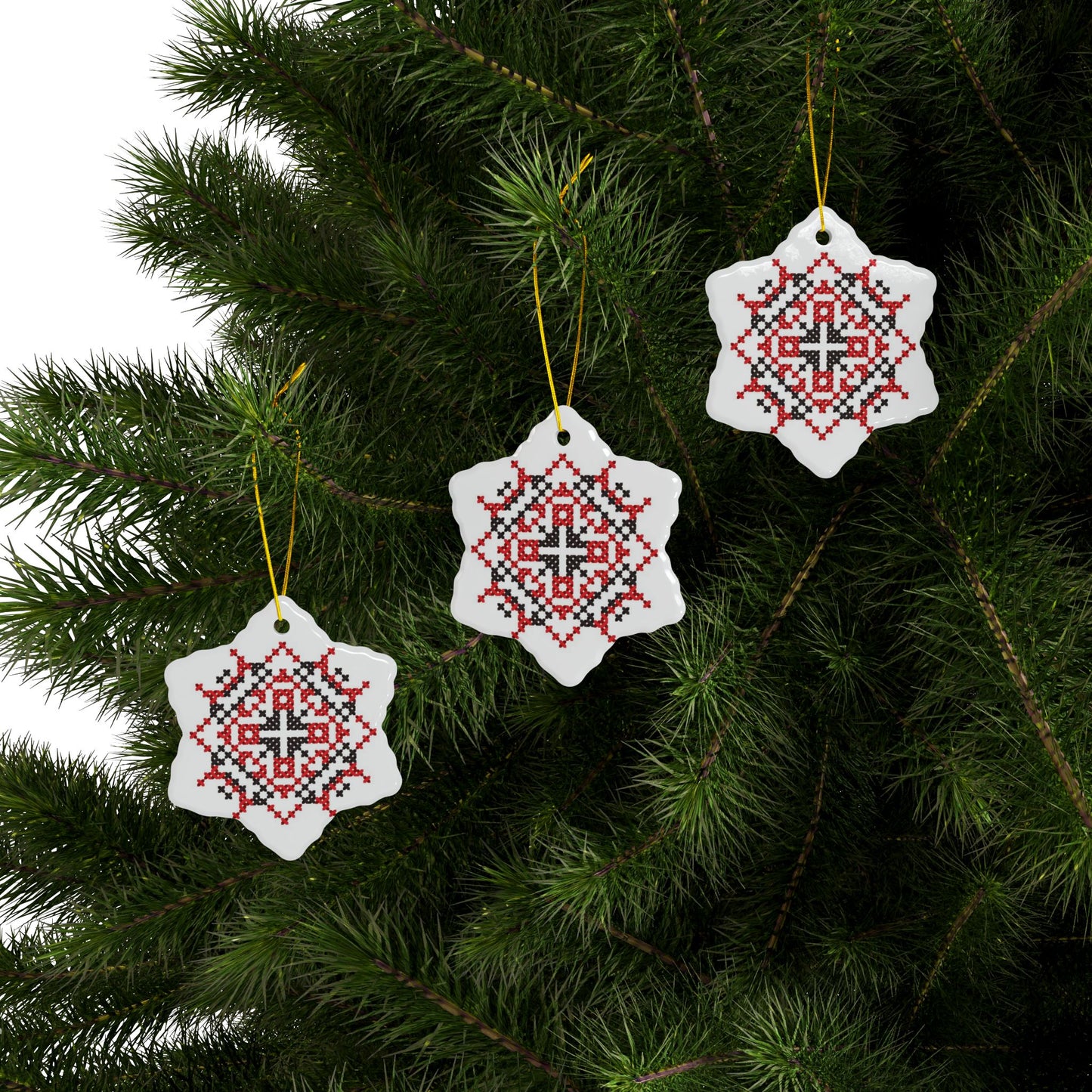 Palestinian Christmas Tree Ceramic Ornaments (1pc, 3pcs, 5pcs)