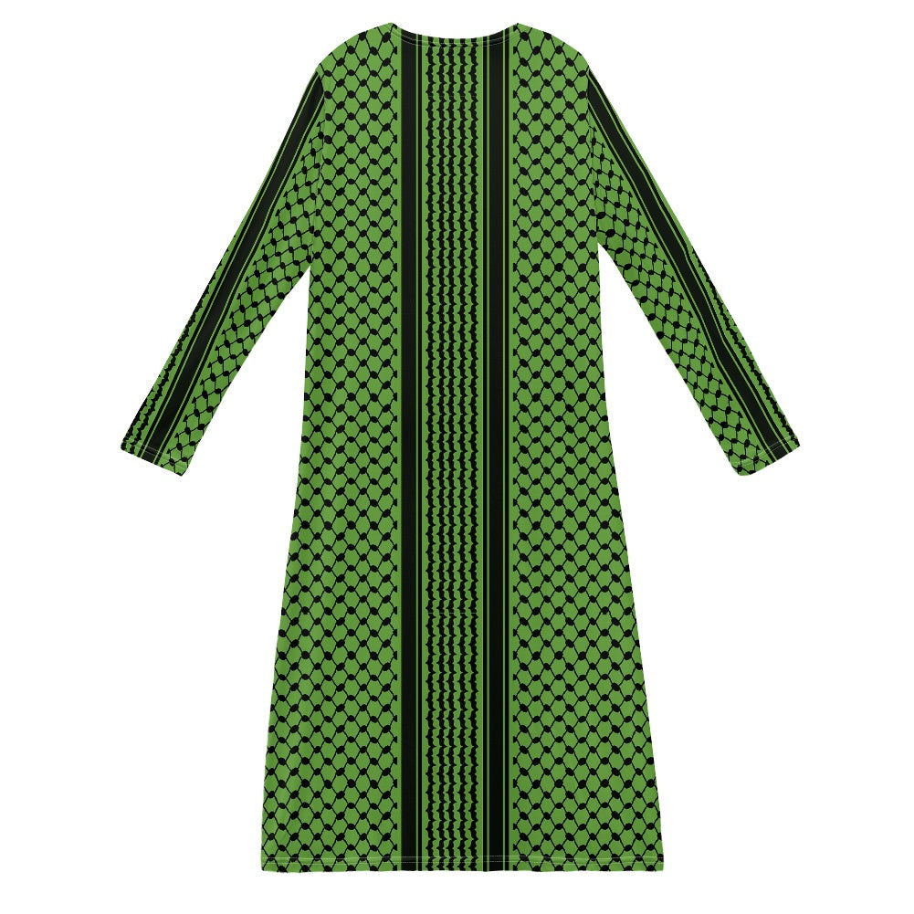 Palestinian Green Kuffiyeh Women's long-sleeved cloak