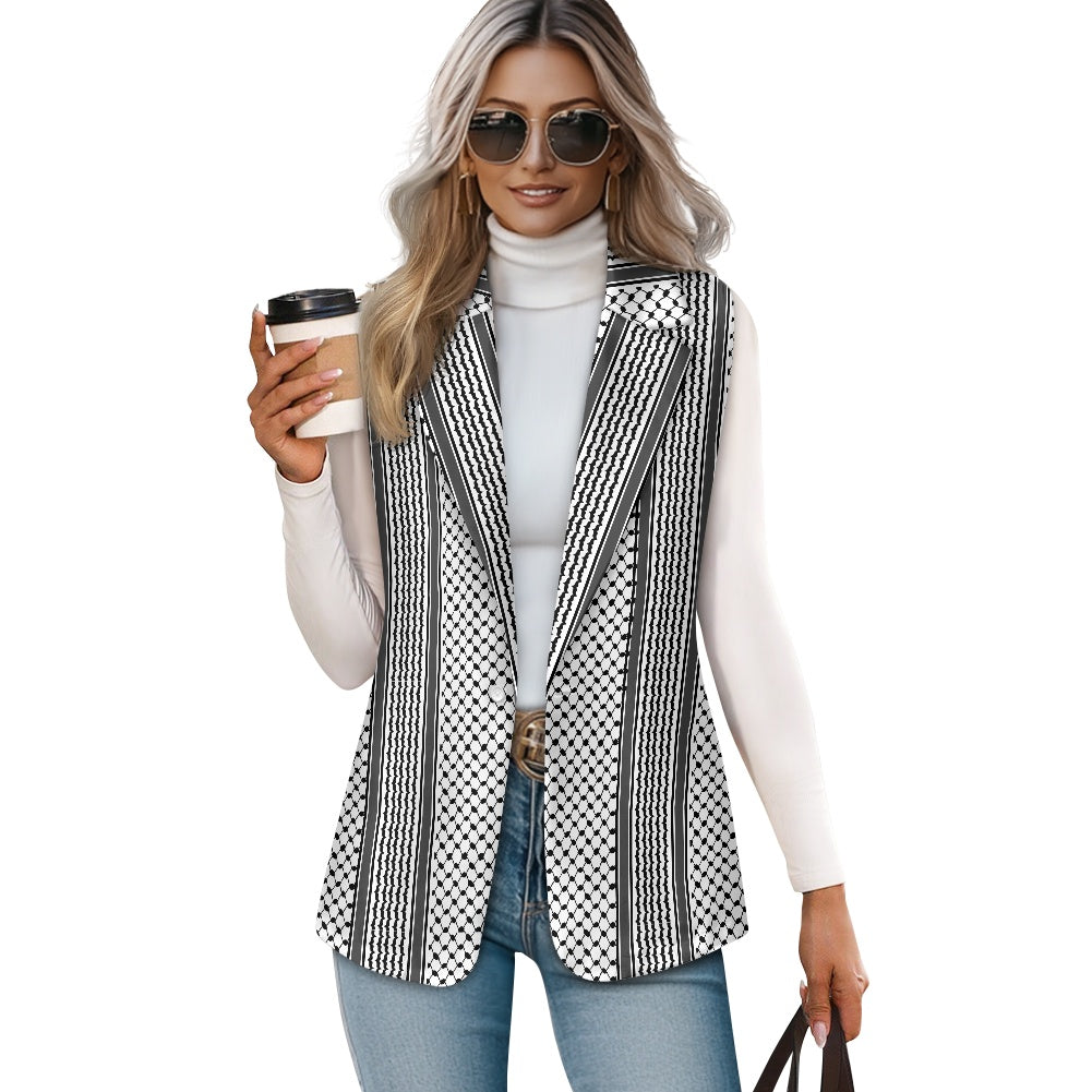 Palestinian Woman Kuffiyeh Loose women's suit vest