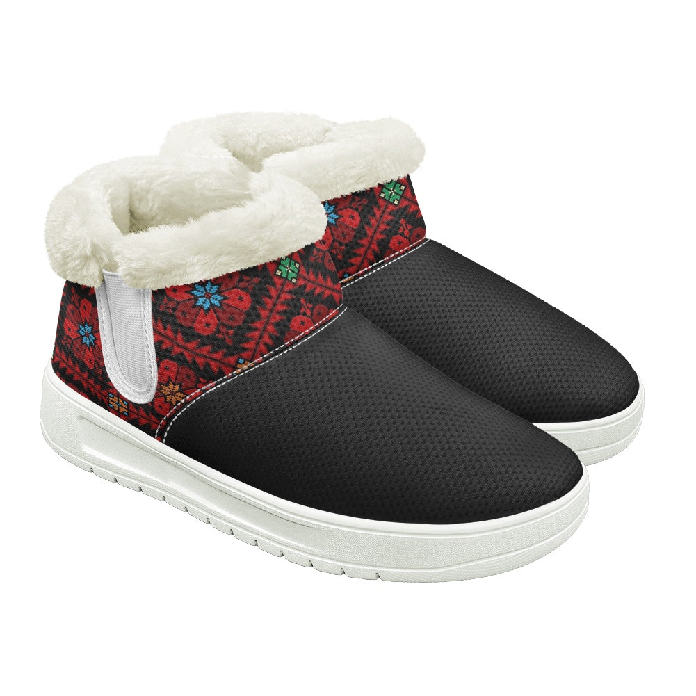 Palestinian Tatreez Print Snow Boots – Women’s Winter Footwear