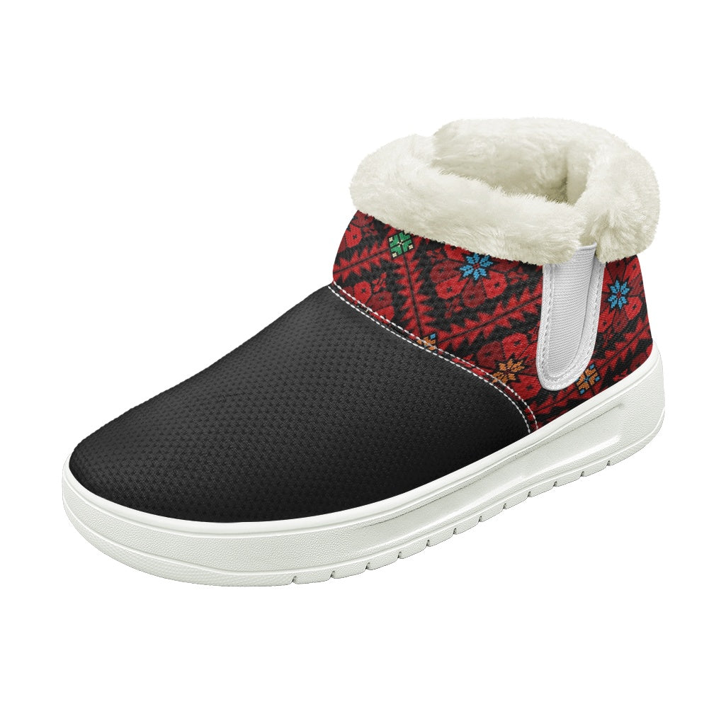 Palestinian Tatreez Print Snow Boots – Women’s Winter Footwear