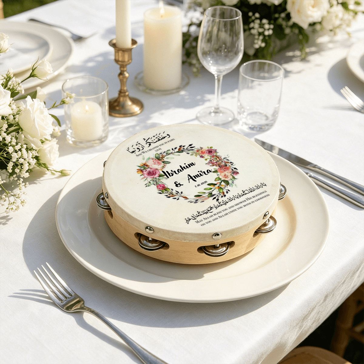 Arabian Wedding Tambourine with Ribbon