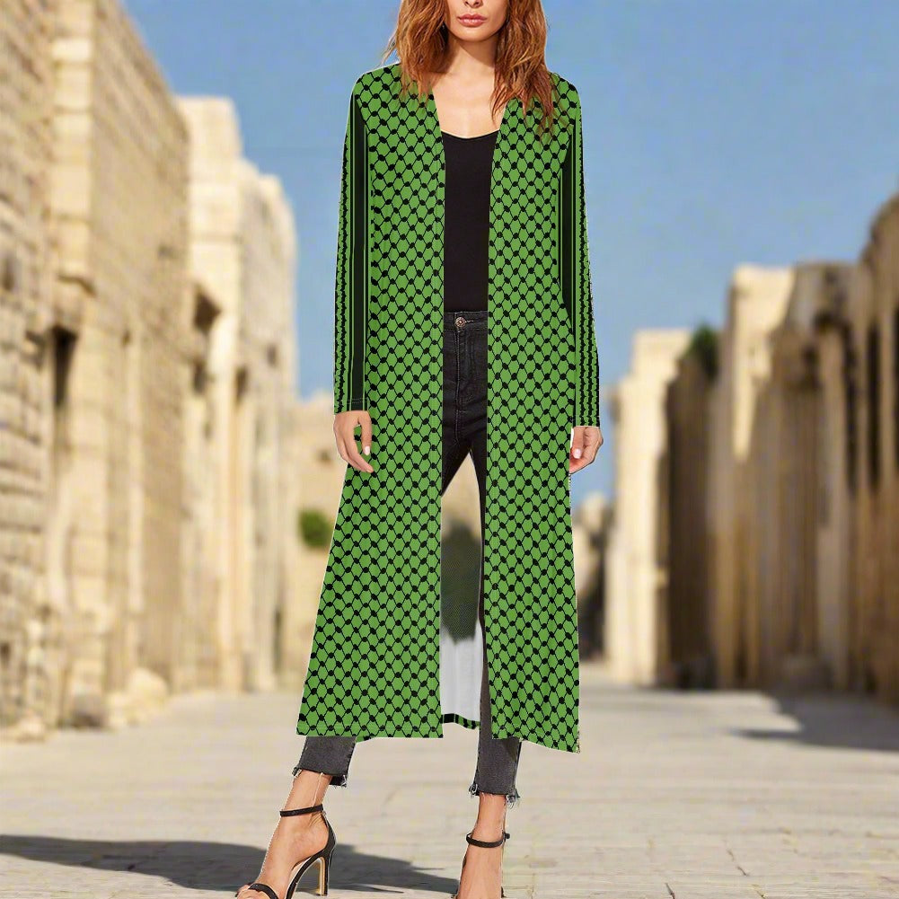 Palestinian Green Kuffiyeh Women's long-sleeved cloak