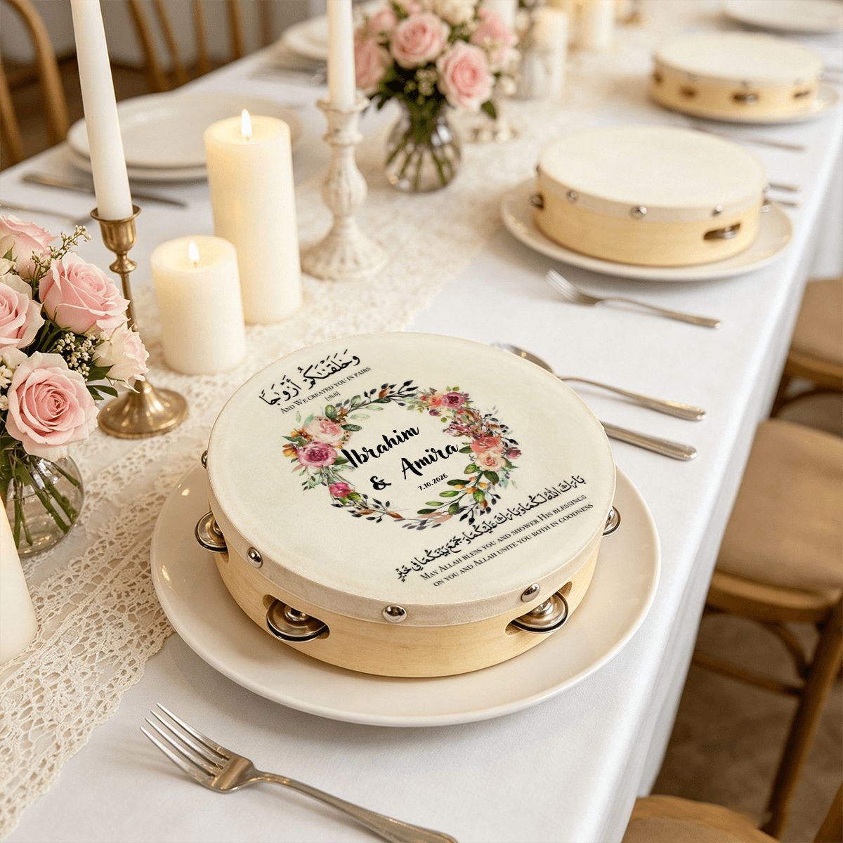 Arabian Wedding Tambourine with Ribbon