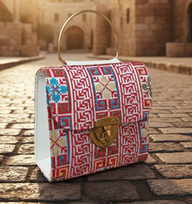 Stylish Designer Authentic Handmade Embroidered Palestinian Tatreez Handbag