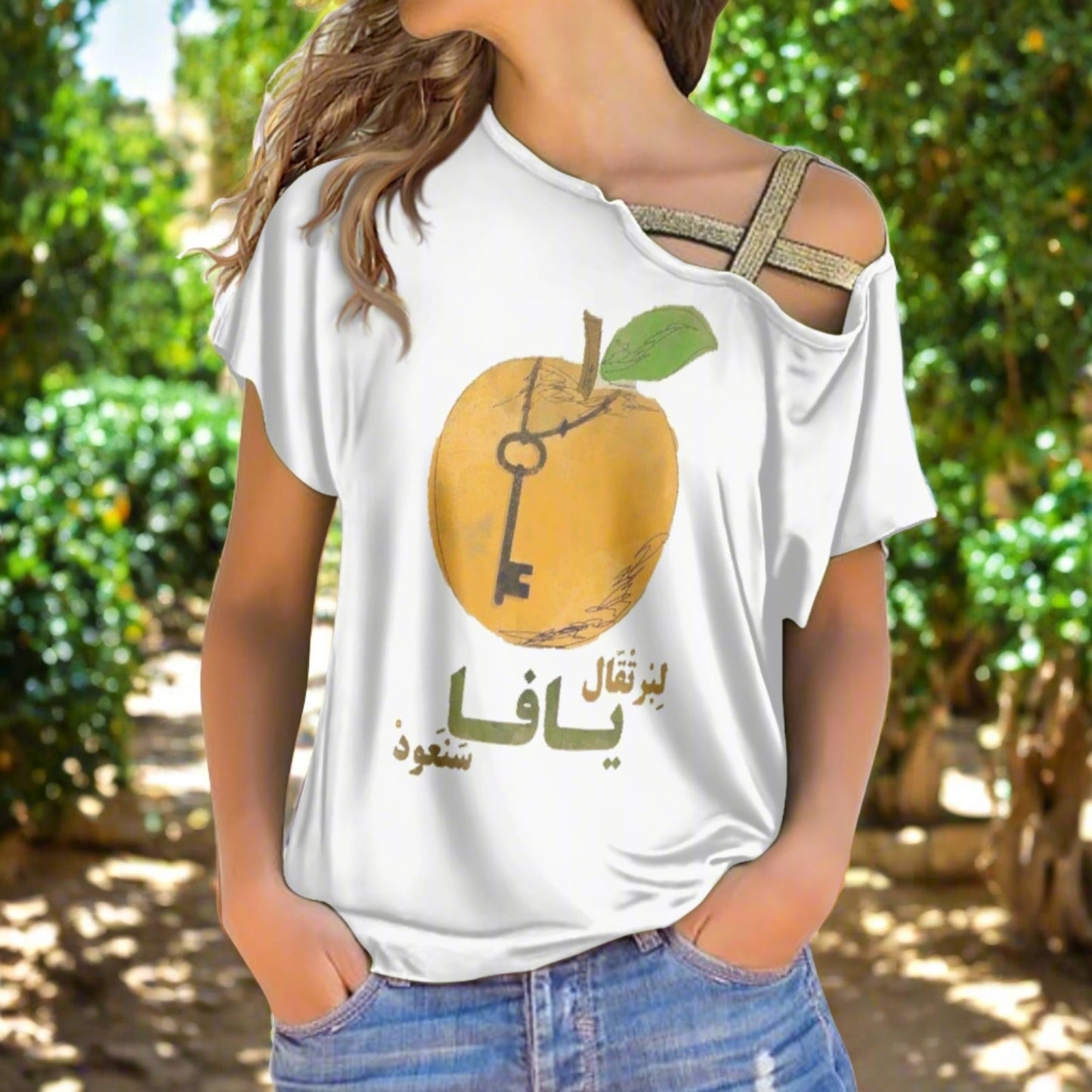 Modern Palestinian Jaffa Orange blouse top