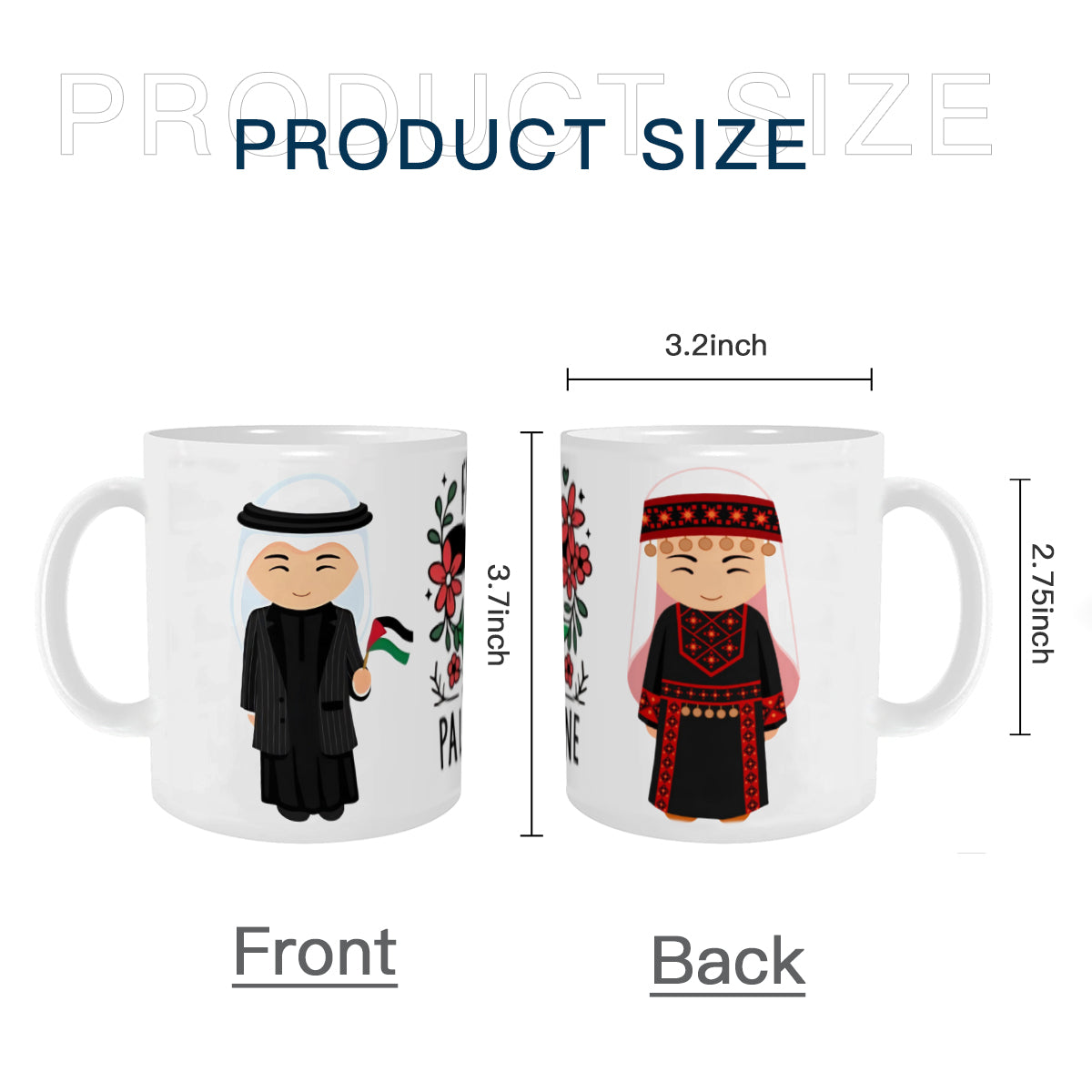 Palestinian Man and Woman Free Palestine Mug