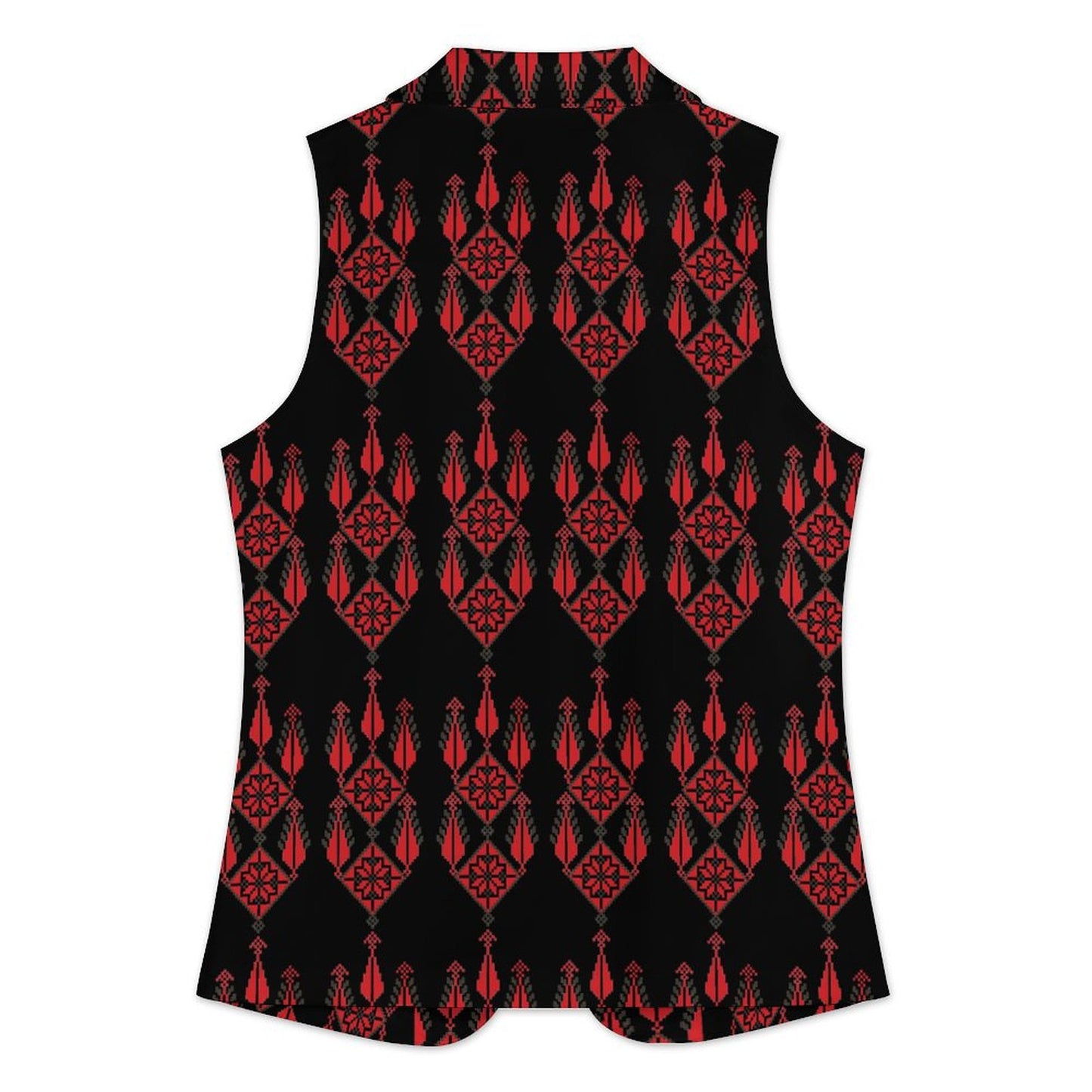 Palestinian Tatreez print Women Sleeveless Blazer Women's suit vest