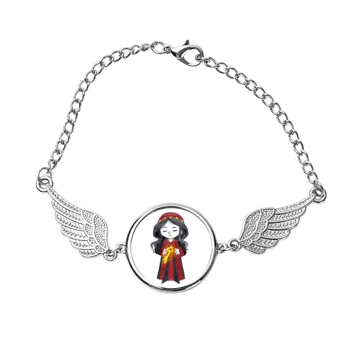 Palestinian Girl Angel Wings Bracelet | Metal