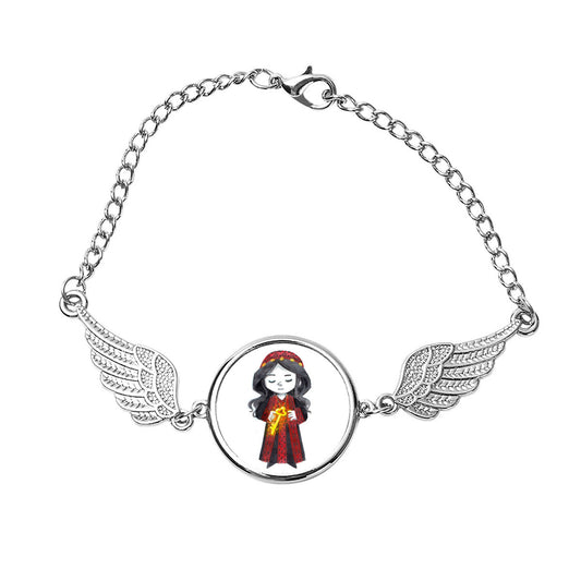 Palestinian Girl Angel Wings Bracelet | Metal