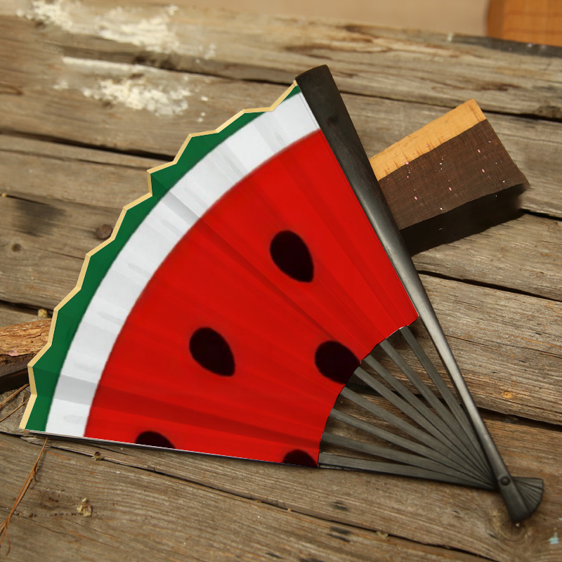 Palestinian Watermelon Double-side Custom Spun Silk Fan Retro Hand-held Folding Fan