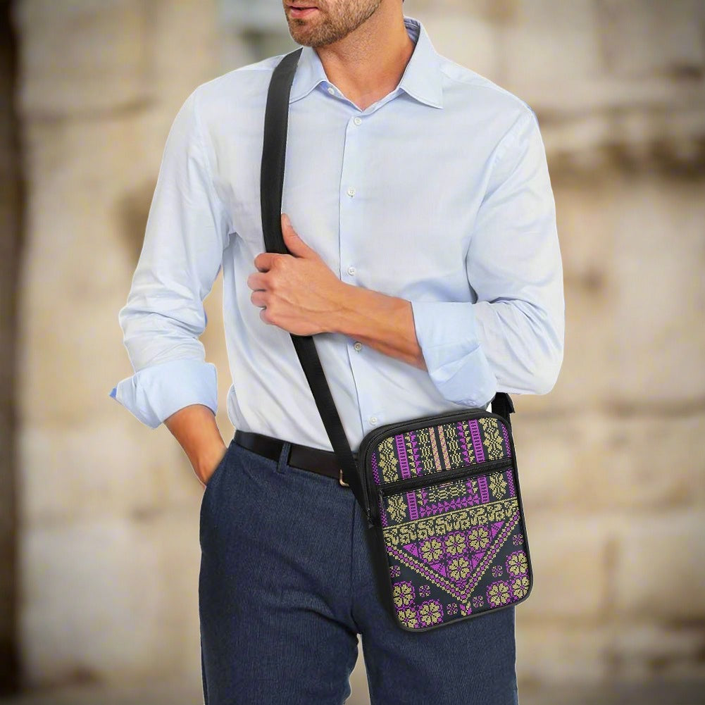 Palestinian Tatreez Print Messenger Bag