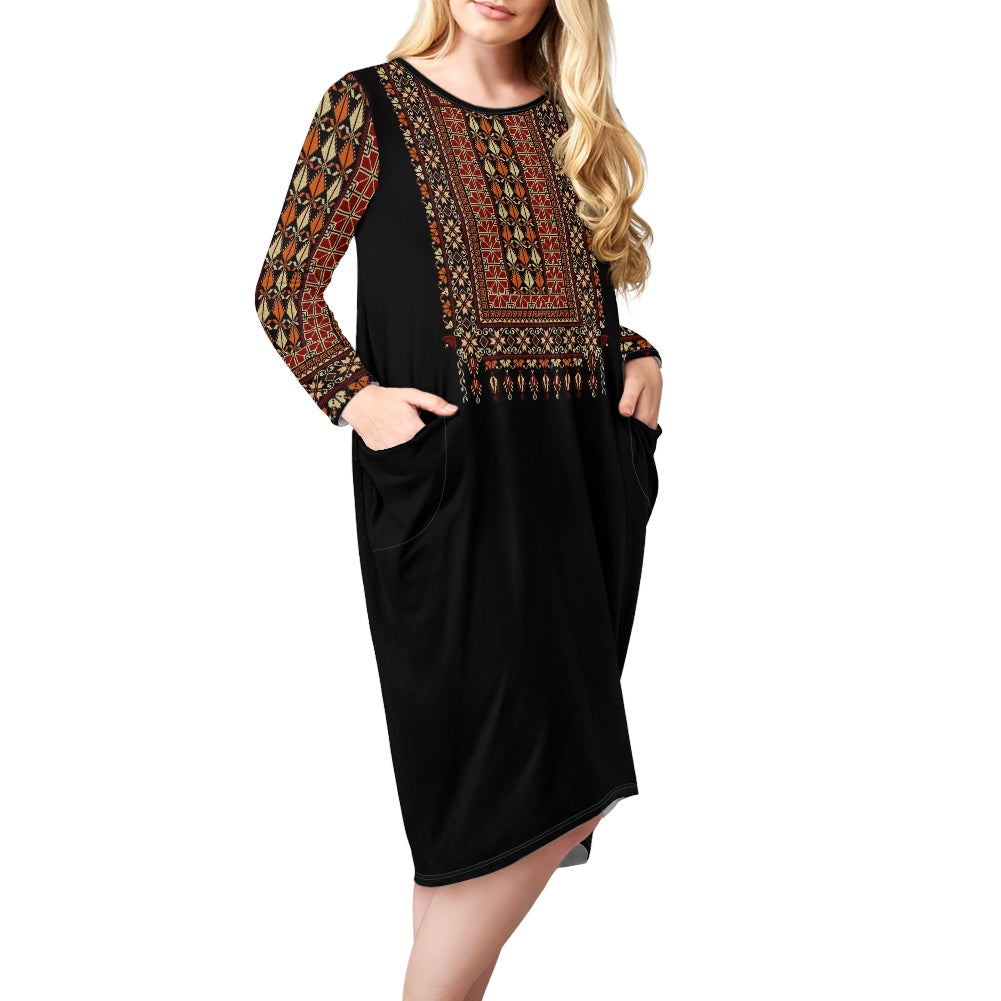 Palestinian Tatreez Long Sleeve nightdress