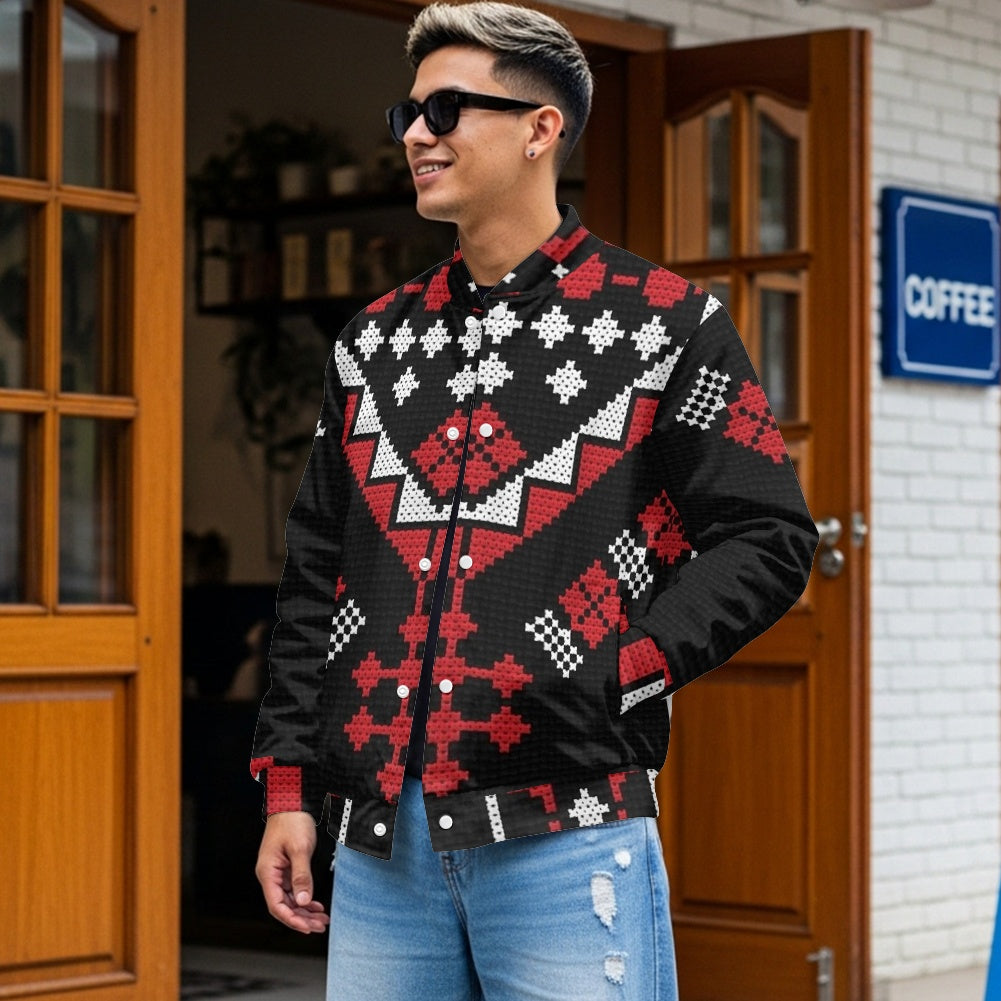 Palestinian Men's Tatreez Print Jacket