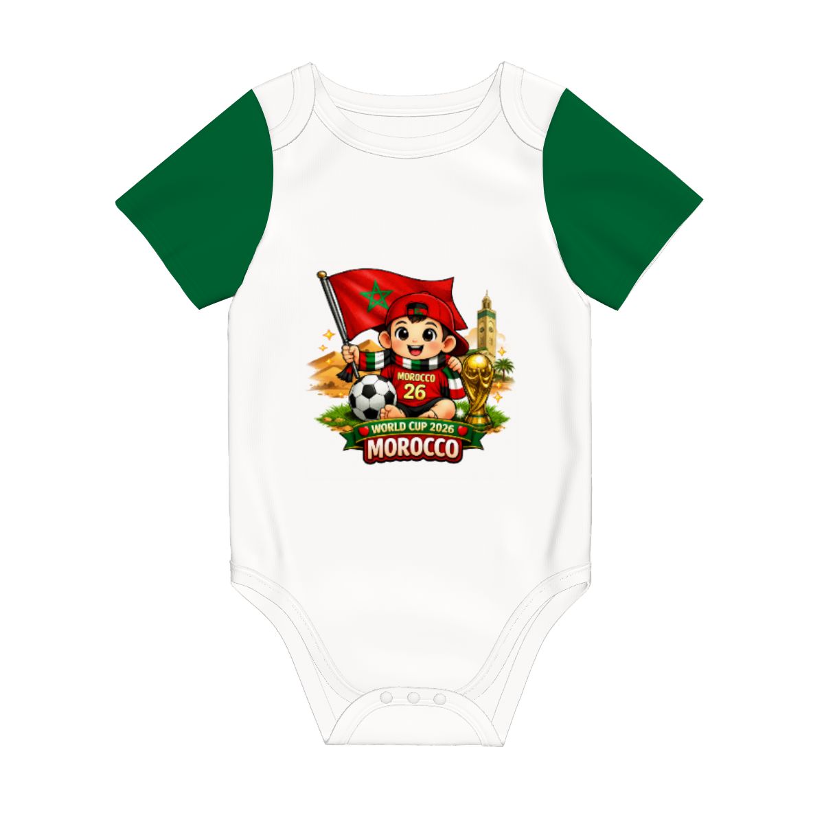 Morocco World Cup Baby Cotton Short Sleeve Onesies
