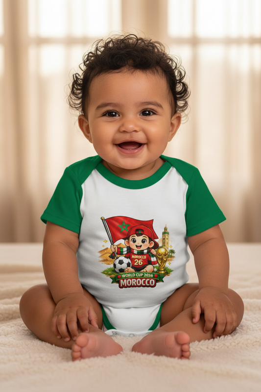 Morocco World Cup Baby Cotton Short Sleeve Onesies