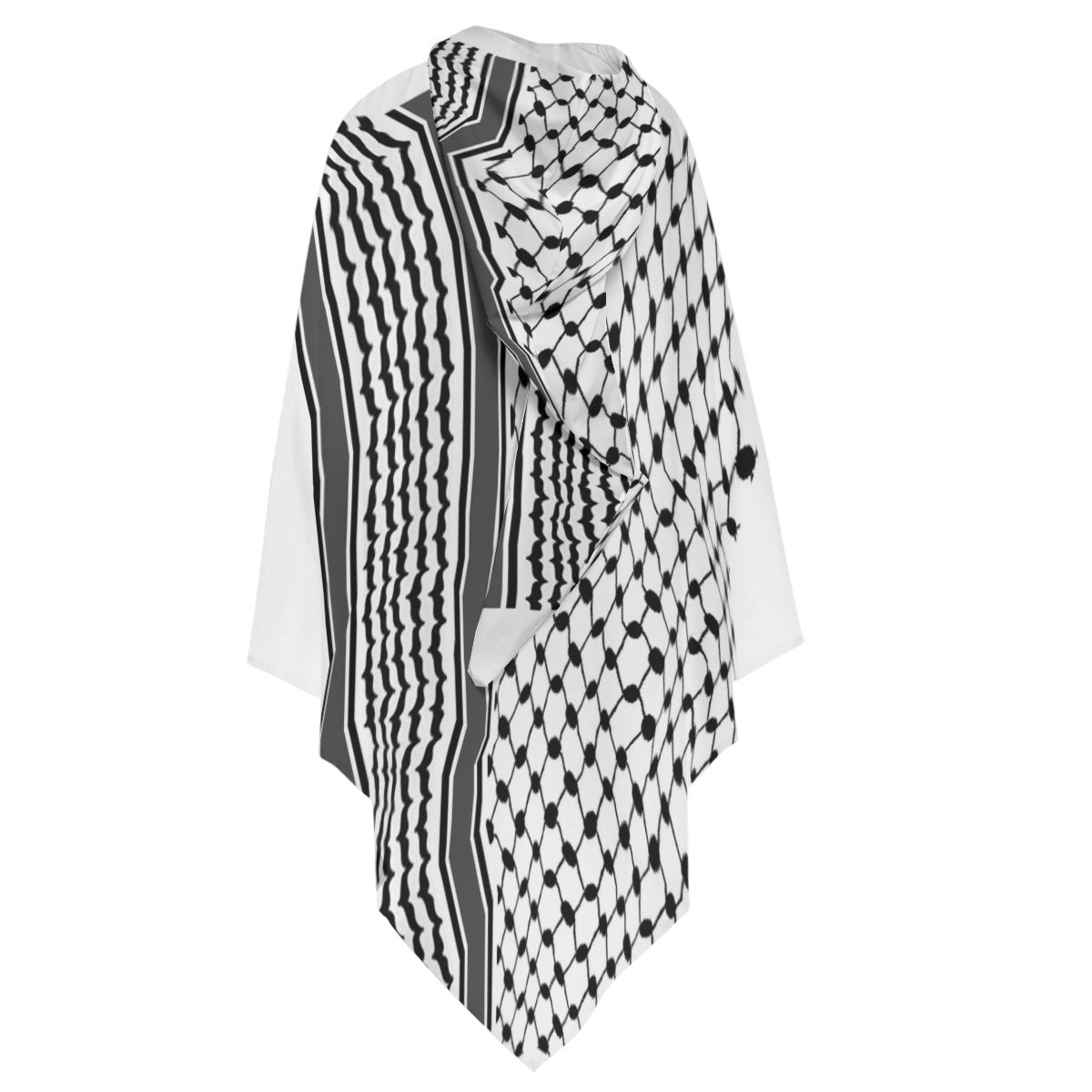 Kuffiyeh Palestinian Shawl Wrap with Hood