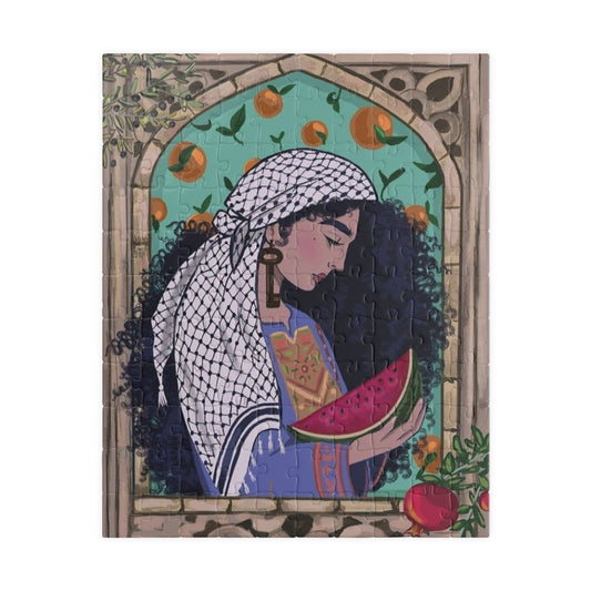 Palestinian Puzzle, The Girl with the Kuffiyeh, Watermelon, Eid Gift (110 pieces)