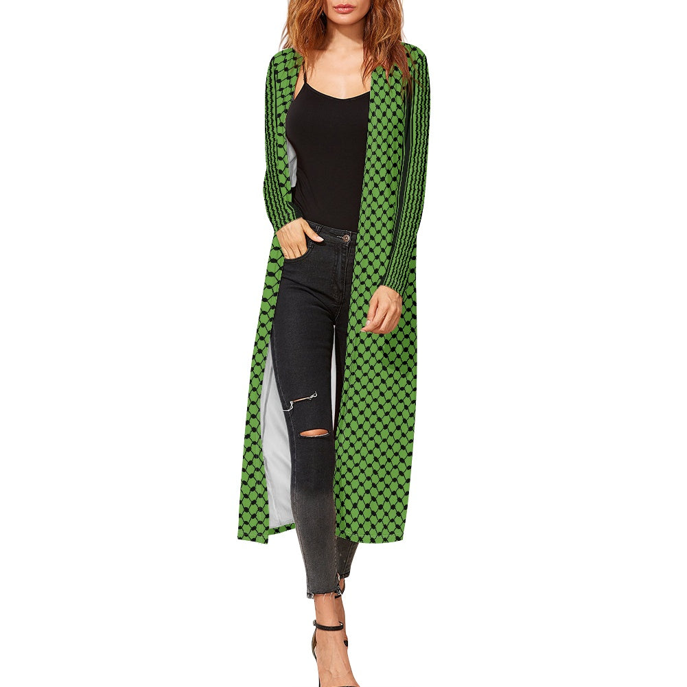 Palestinian Green Kuffiyeh Women's long-sleeved cloak