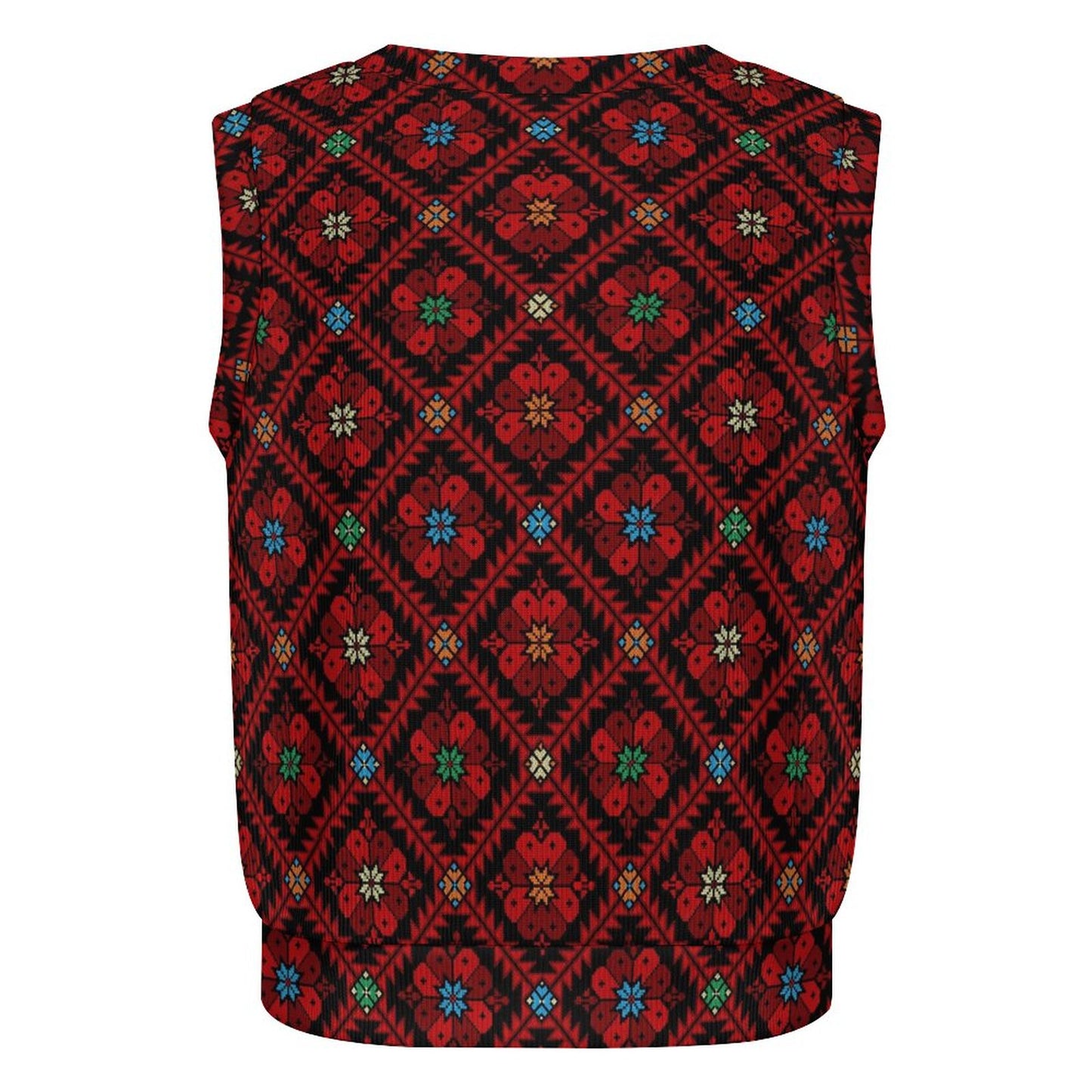 Palestinian Tatreez Print Sleeveless Work Graduation Cardigan Vest