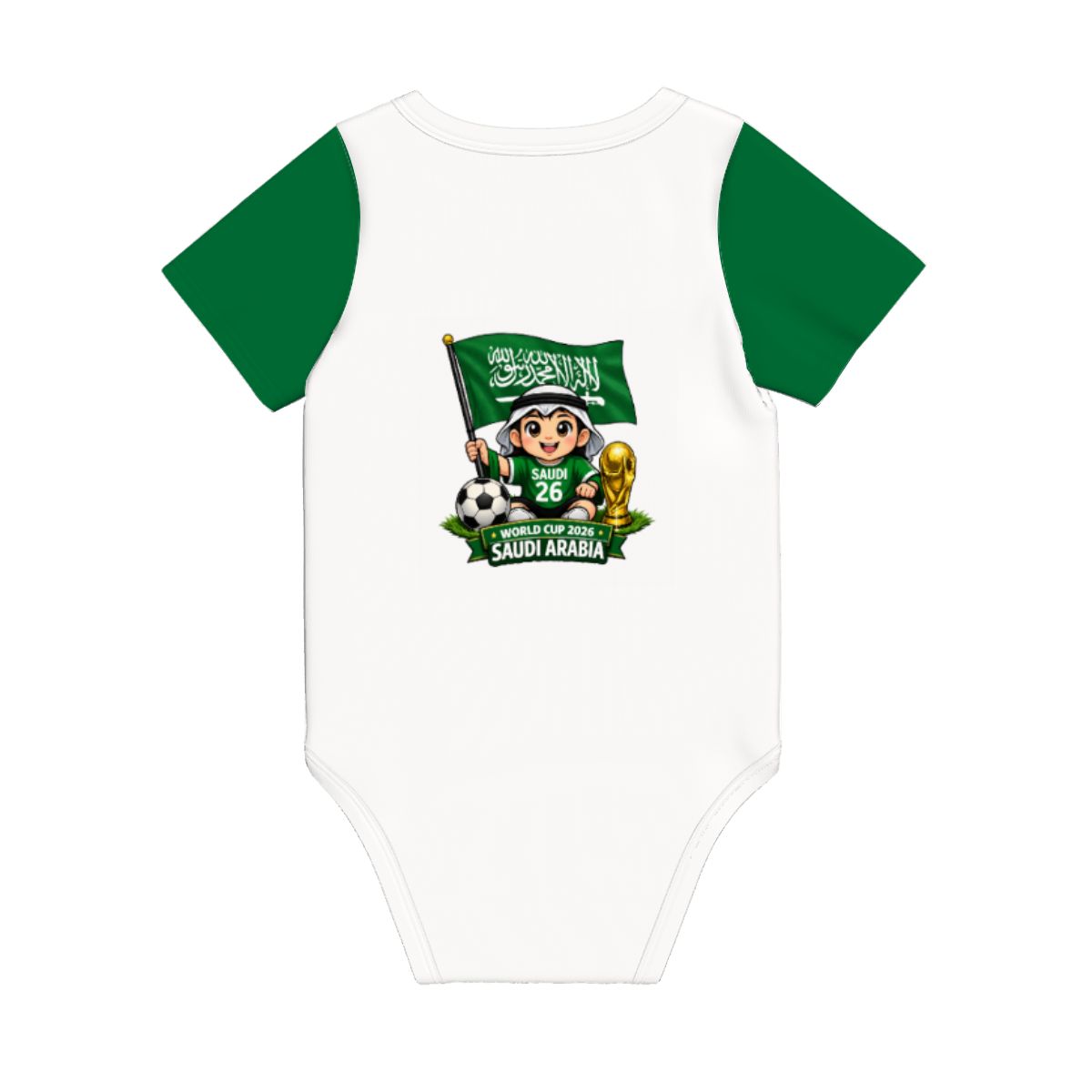 Saudi Arabia World Cup 2026 Baby Cotton Short Sleeve Onesies