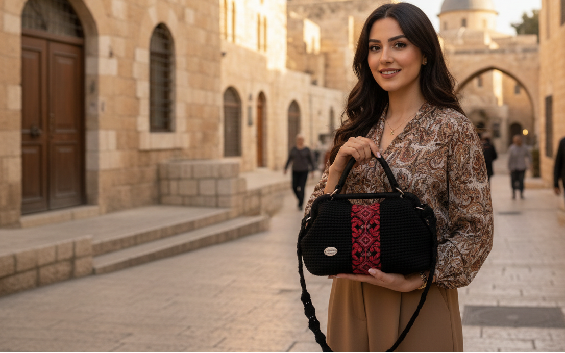 Handmade Authentic Crochet Palestine Tatreez Bag