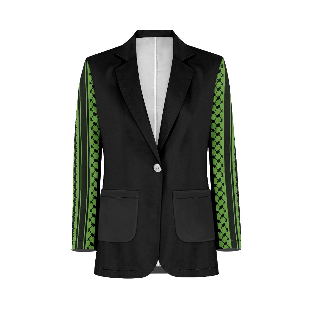 Palestinian Green Kuffiyeh Sleeves Modest Ladies casual blazer