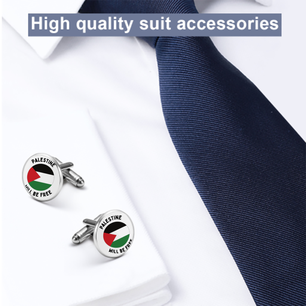 Palestine will be Free Fashion Cufflinks Tuxedo Studs -