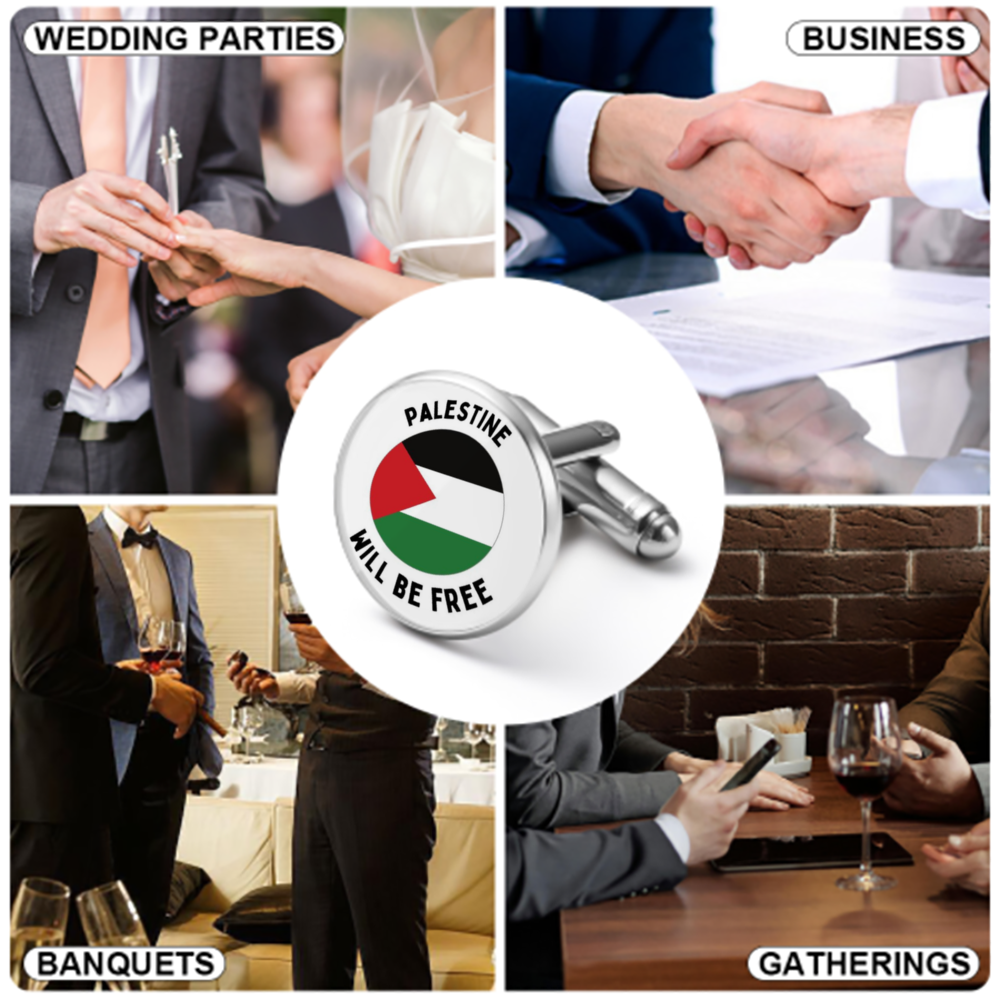 Palestine will be Free Fashion Cufflinks Tuxedo Studs -