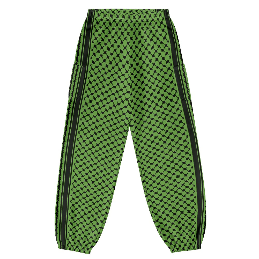 Palestinian Women's Bloomer Kuffiyeh print Green Yoga Pants