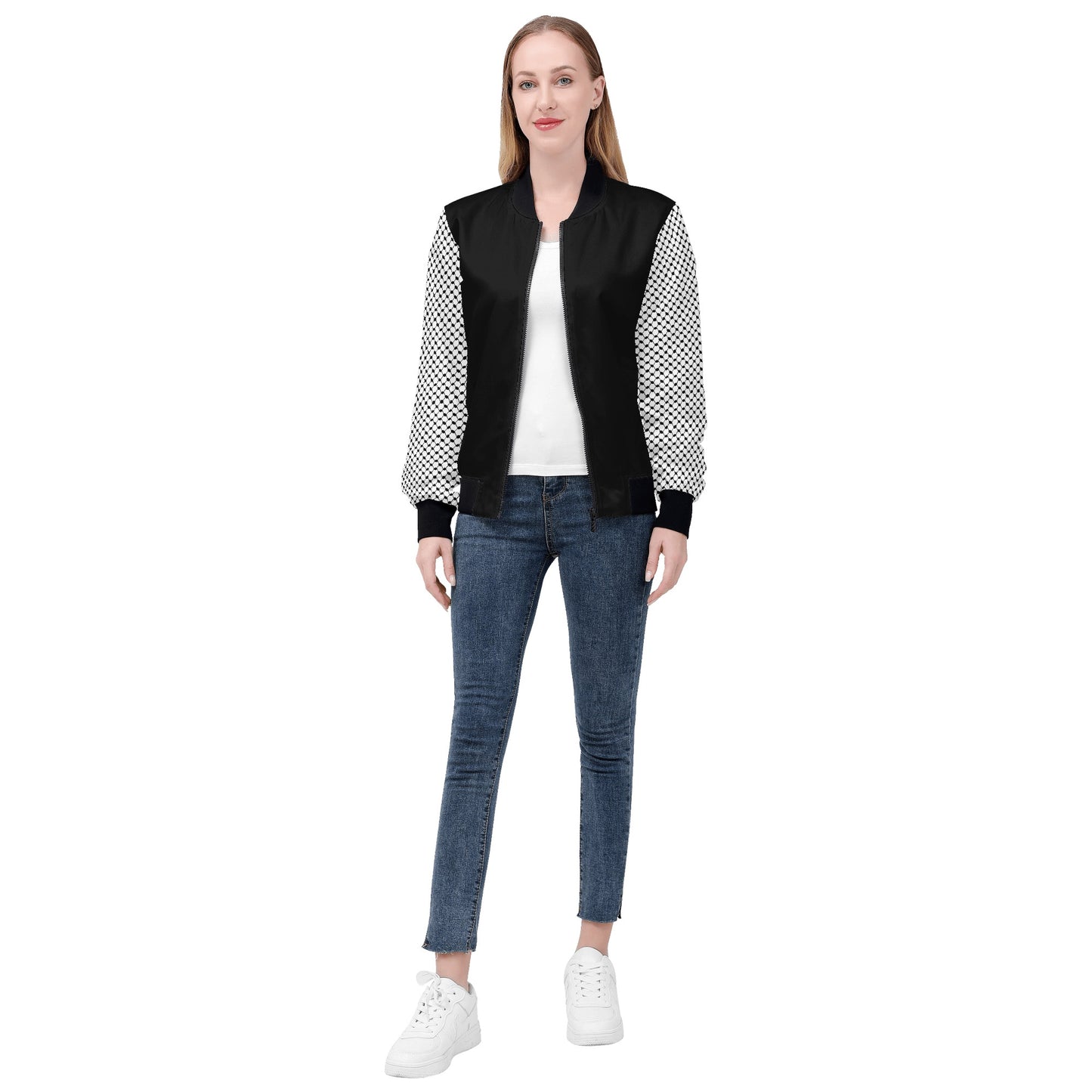 Black Kuffiyeh Bomber Jacket 