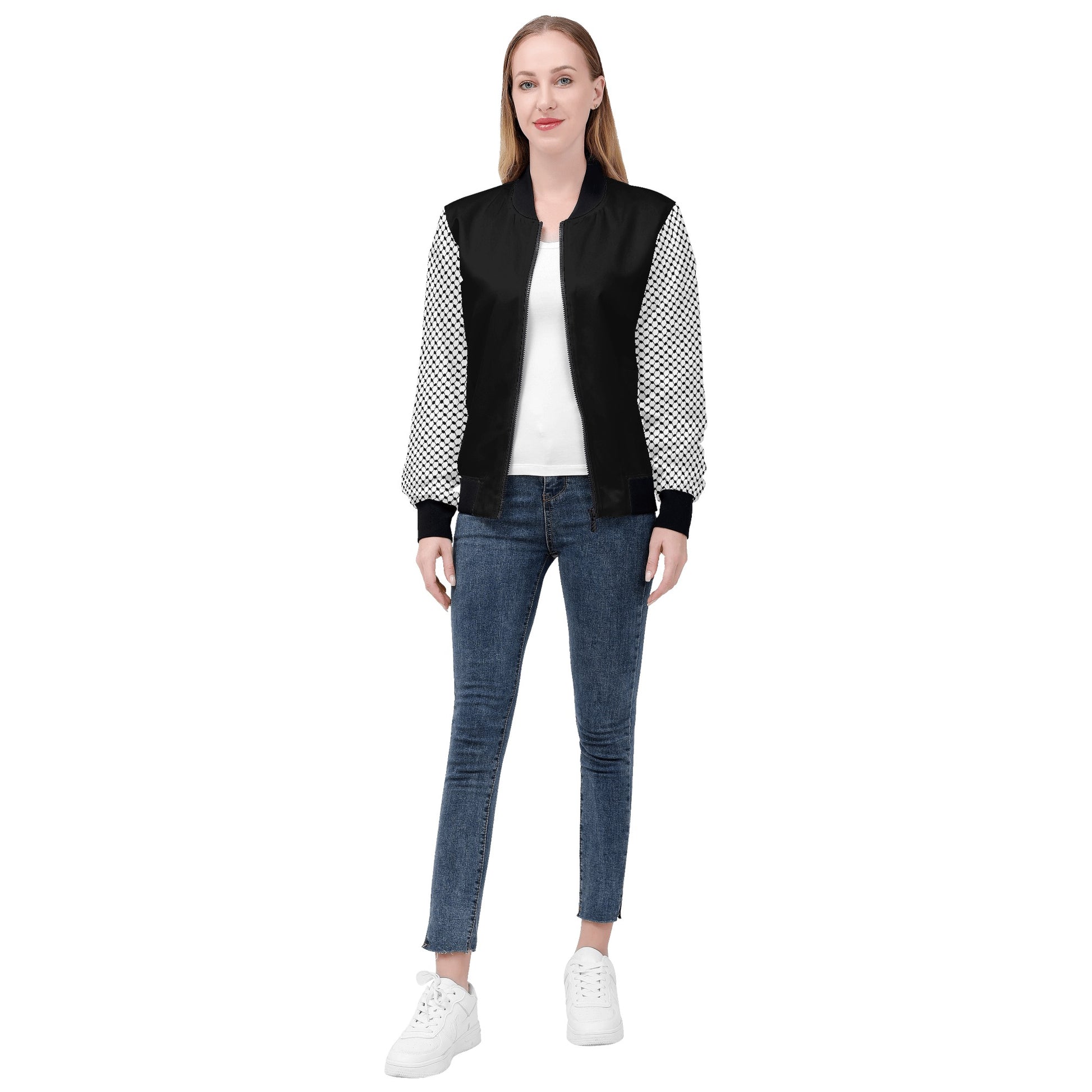 Black Kuffiyeh Bomber Jacket 