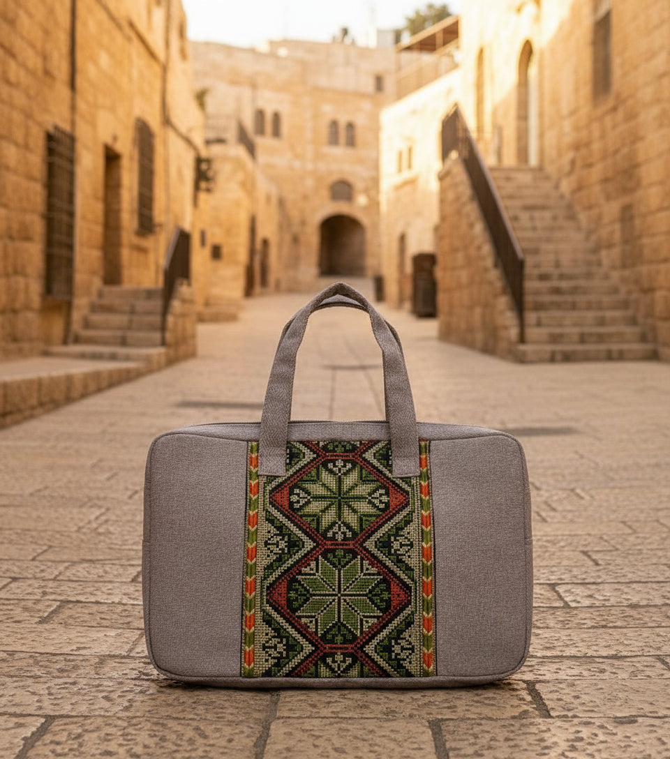 Handmade Tatreez Embroidery Laptop Bag