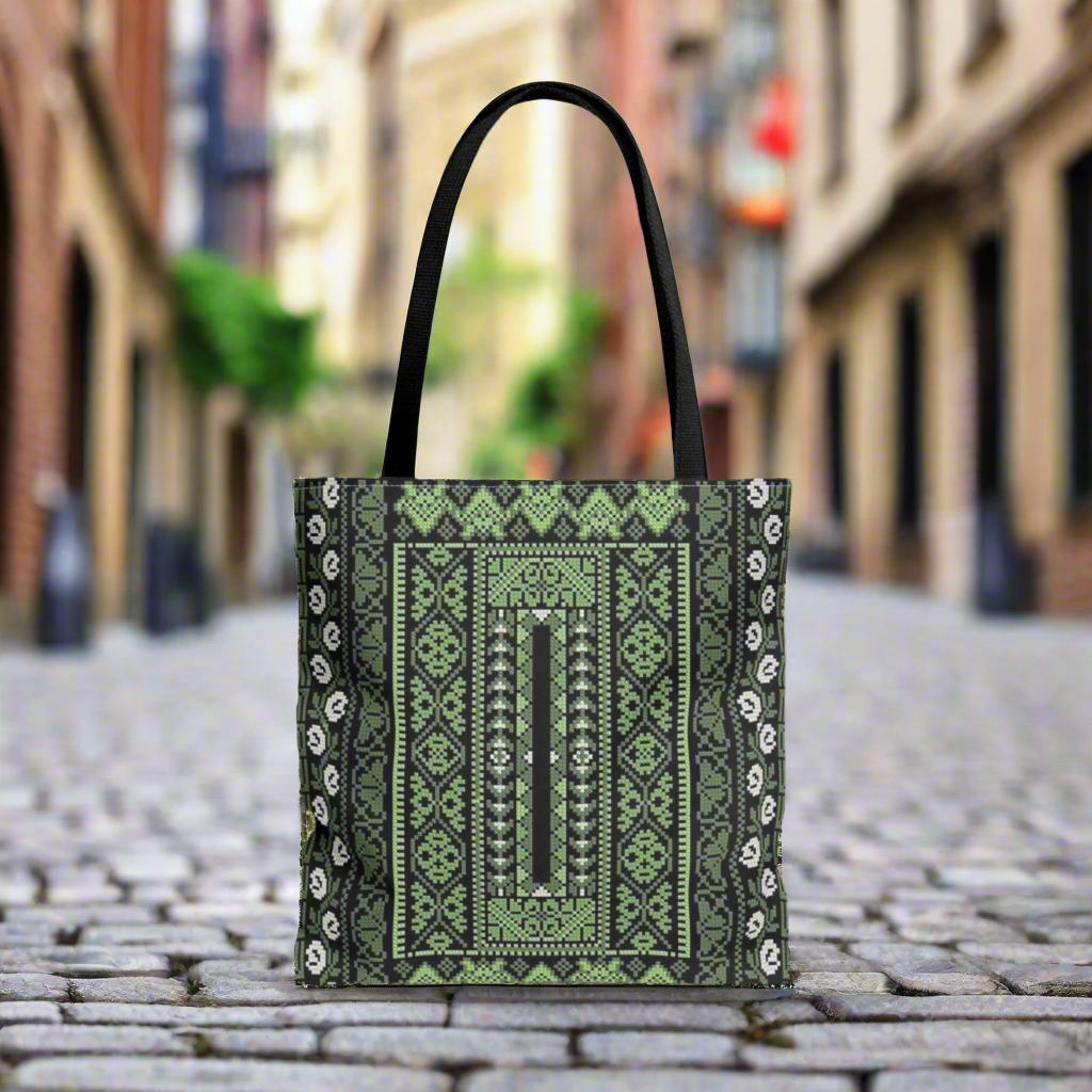 Tote bag, Palestinian Realistic Tatreez print Pattern