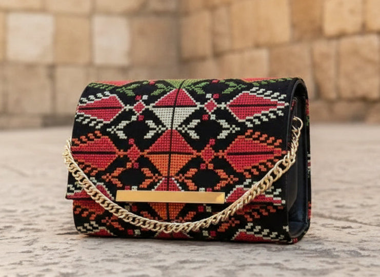 Stylish Designer Authentic Handmade Embroidered Palestinian Tatreez Handbag
