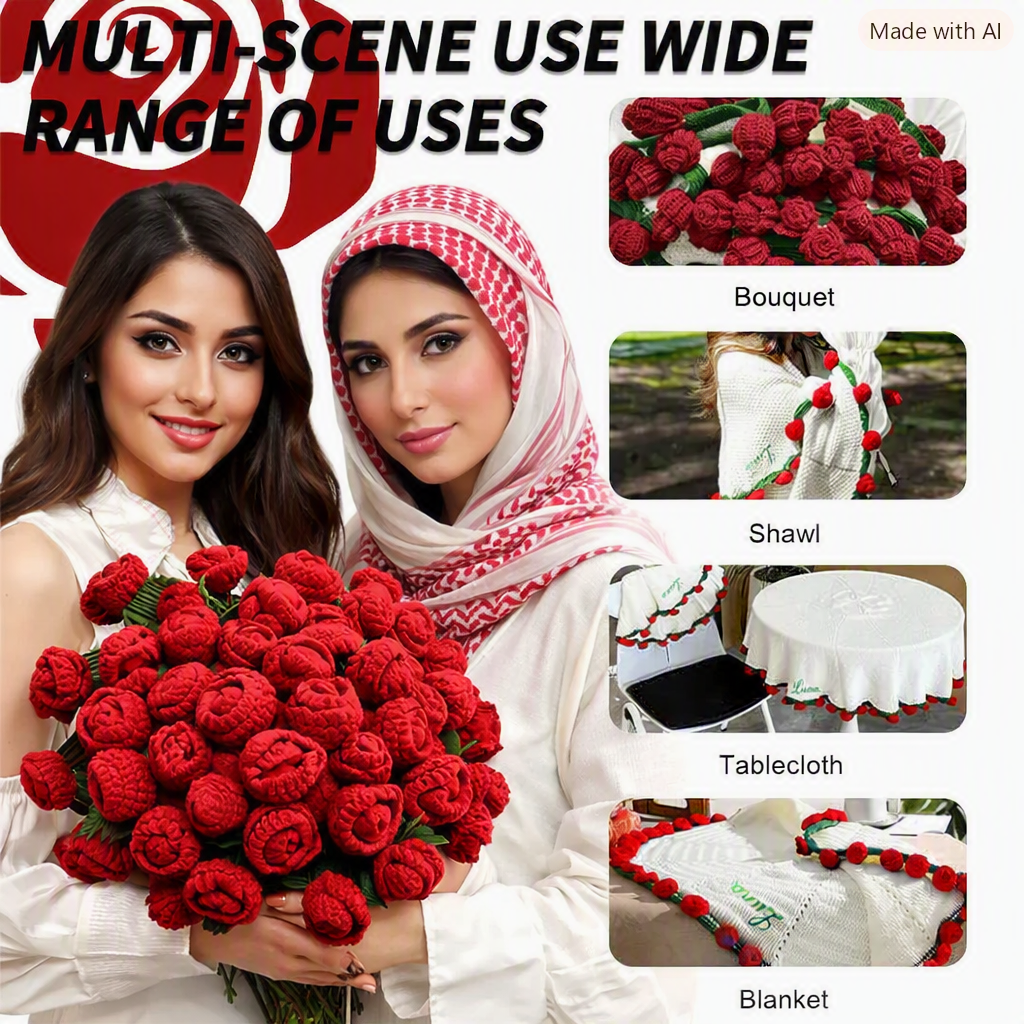 Palestinian Poppy Bouquet Blanket