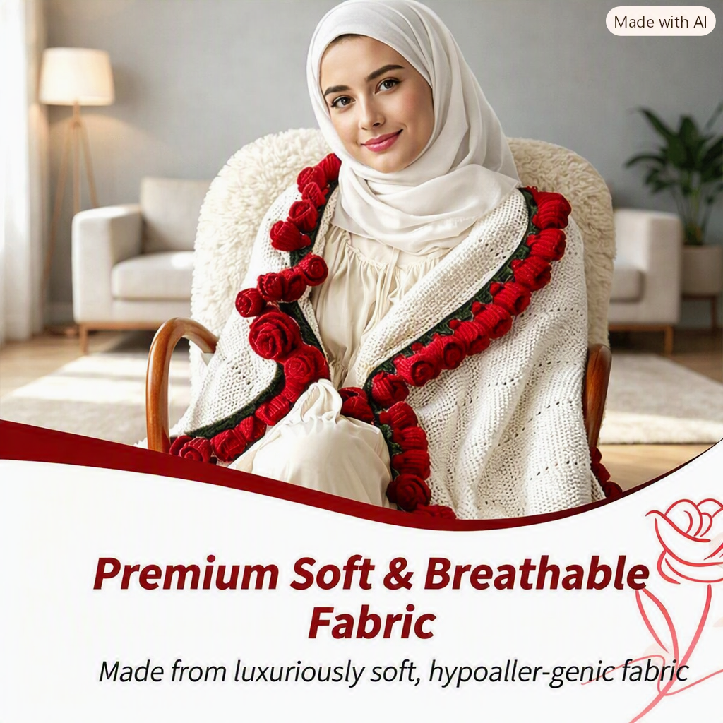 Palestinian Poppy Bouquet Blanket