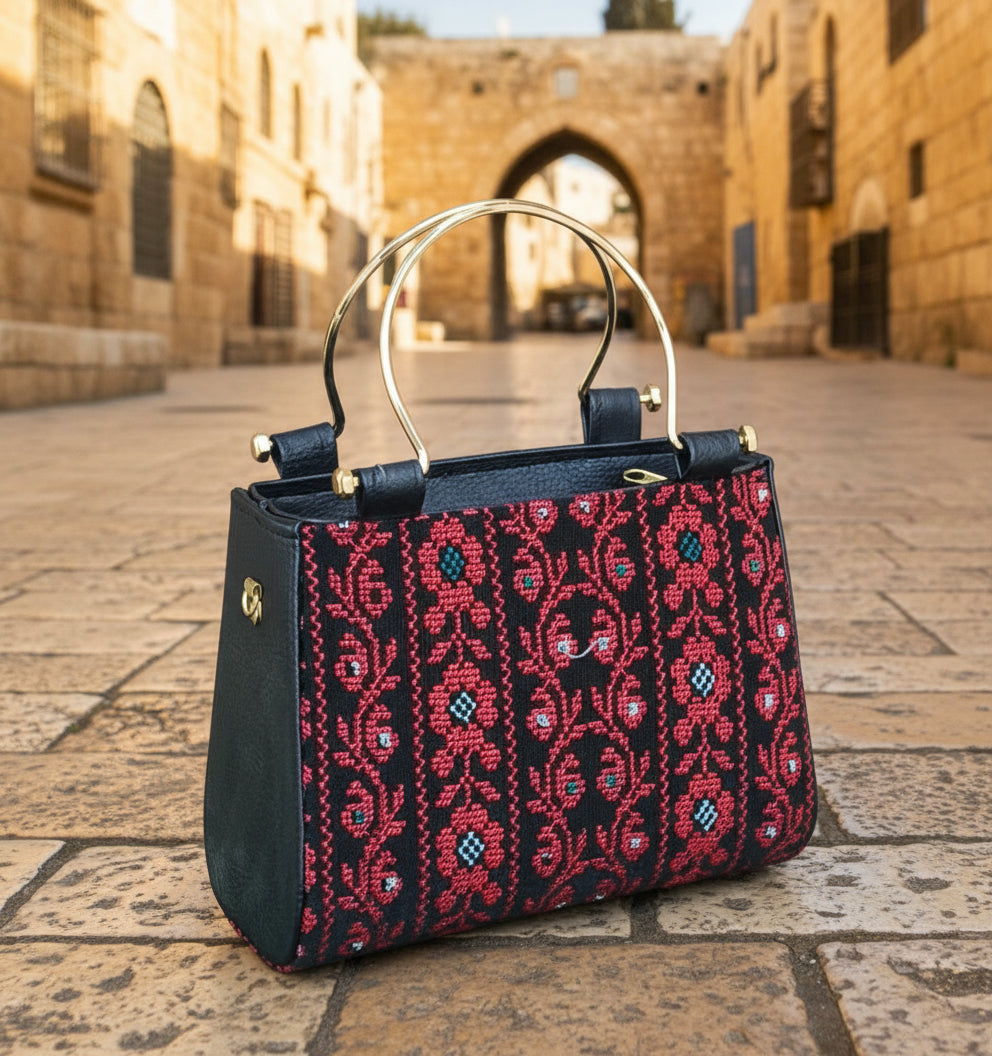 Stylish Designer Authentic Handmade Embroidered Palestinian Tatreez Handbag