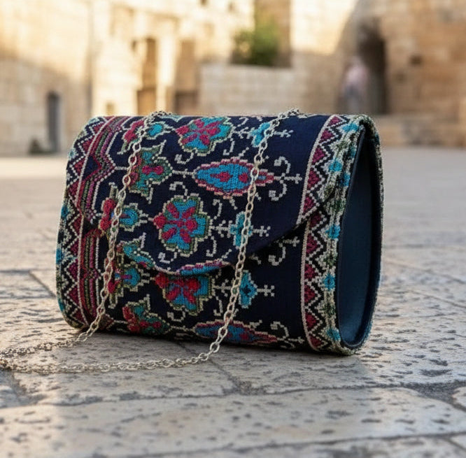 Stylish Designer Authentic Handmade Embroidered Palestinian Tatreez Handbag