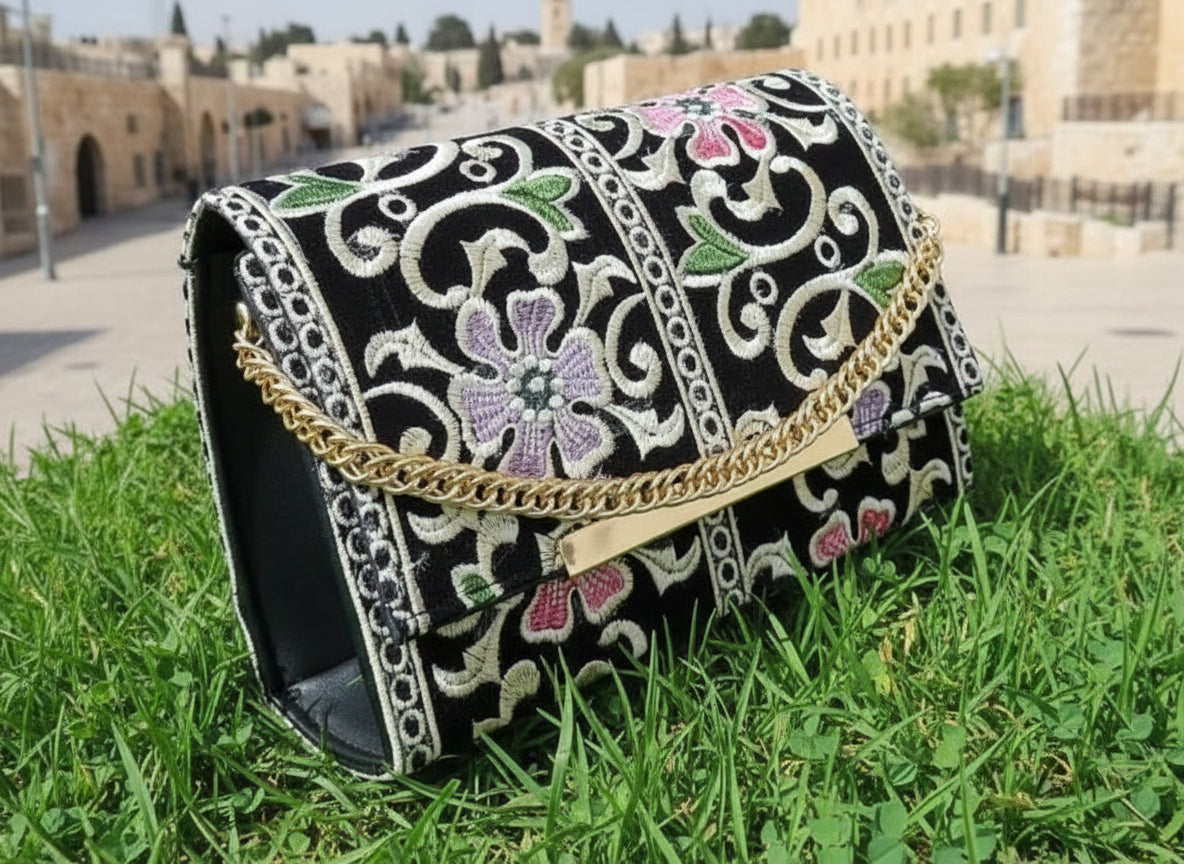 Stylish Designer Authentic Handmade Embroidered Palestinian Tatreez Handbag