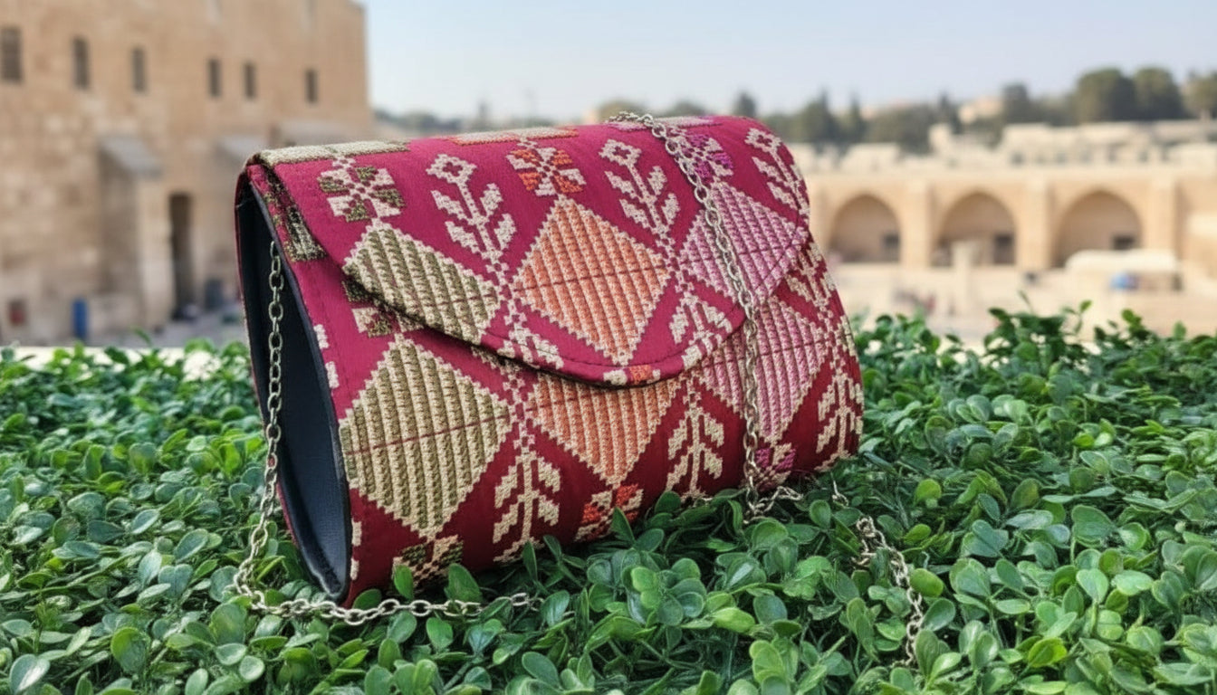Stylish Designer Authentic Handmade Embroidered Palestinian Tatreez Handbag