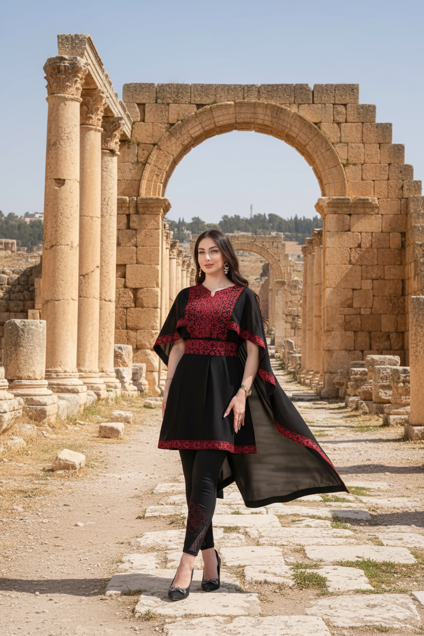 Palestinian Dabkeh Tatreez Handmade Embroidered Costume Dress