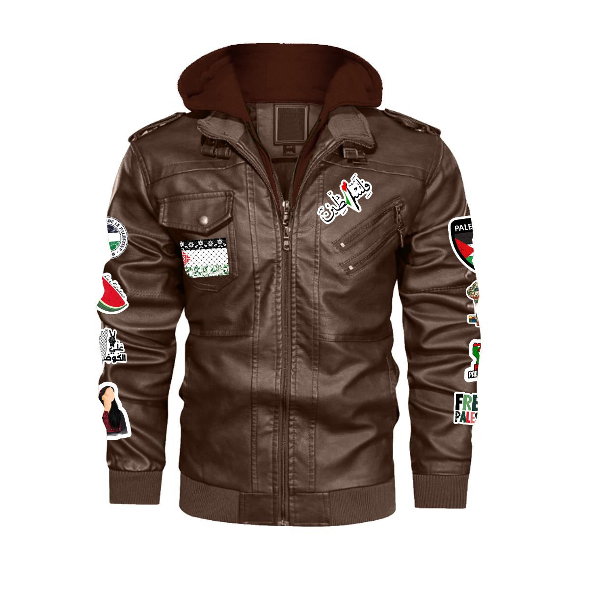 Brown Palestinian Leather jacket image 4